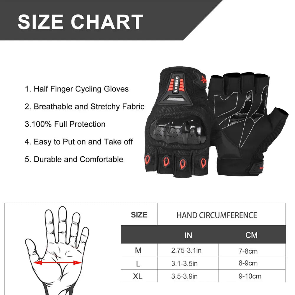Fingerless Motorcycle Biker Gloves - MadV Designs