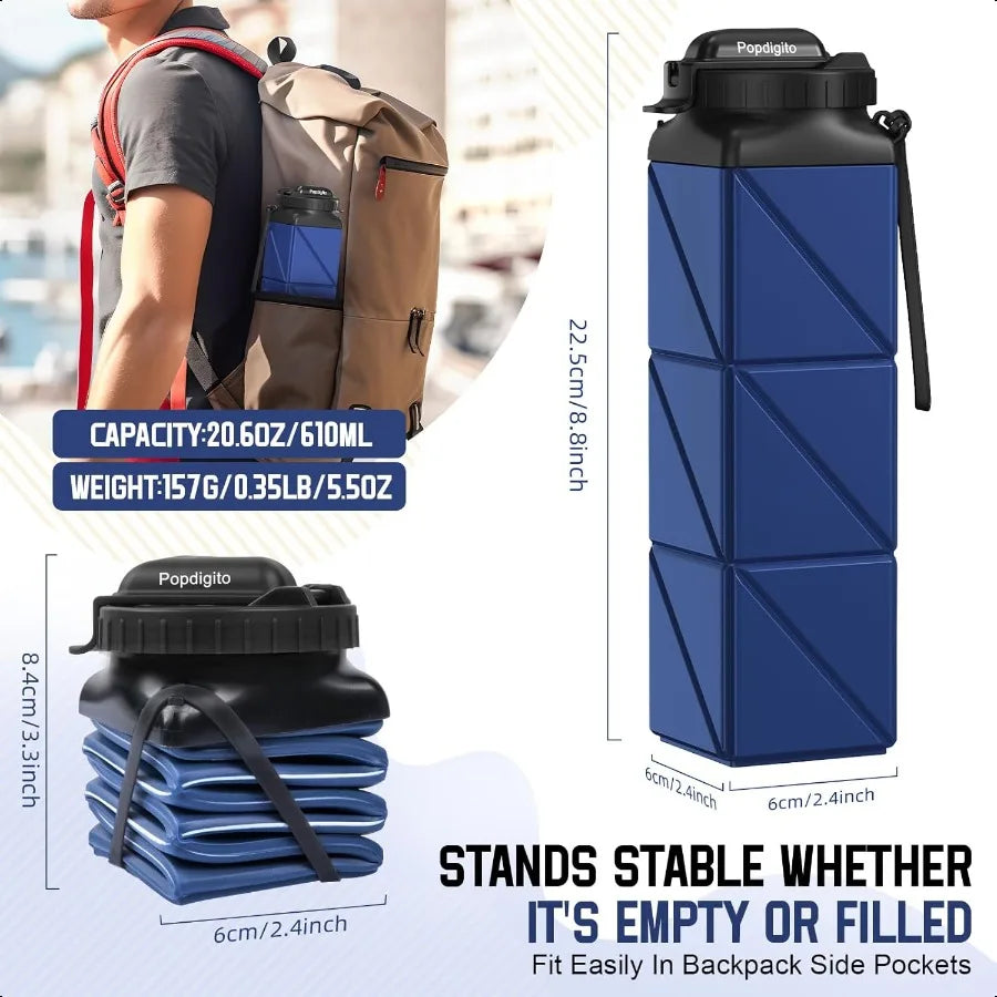 2pc Collapsible Water Bottles 20.6oz - MadV Designs