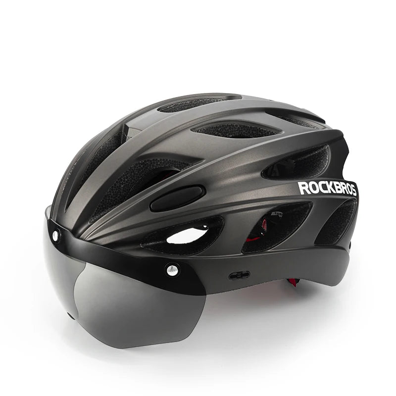 ROCKBROS Cycling Helmet Lightweight Integrated Helmet Head Protection Safety Helmet With Goggles Men Women MTB Road Bike Helmet - MadV Designs