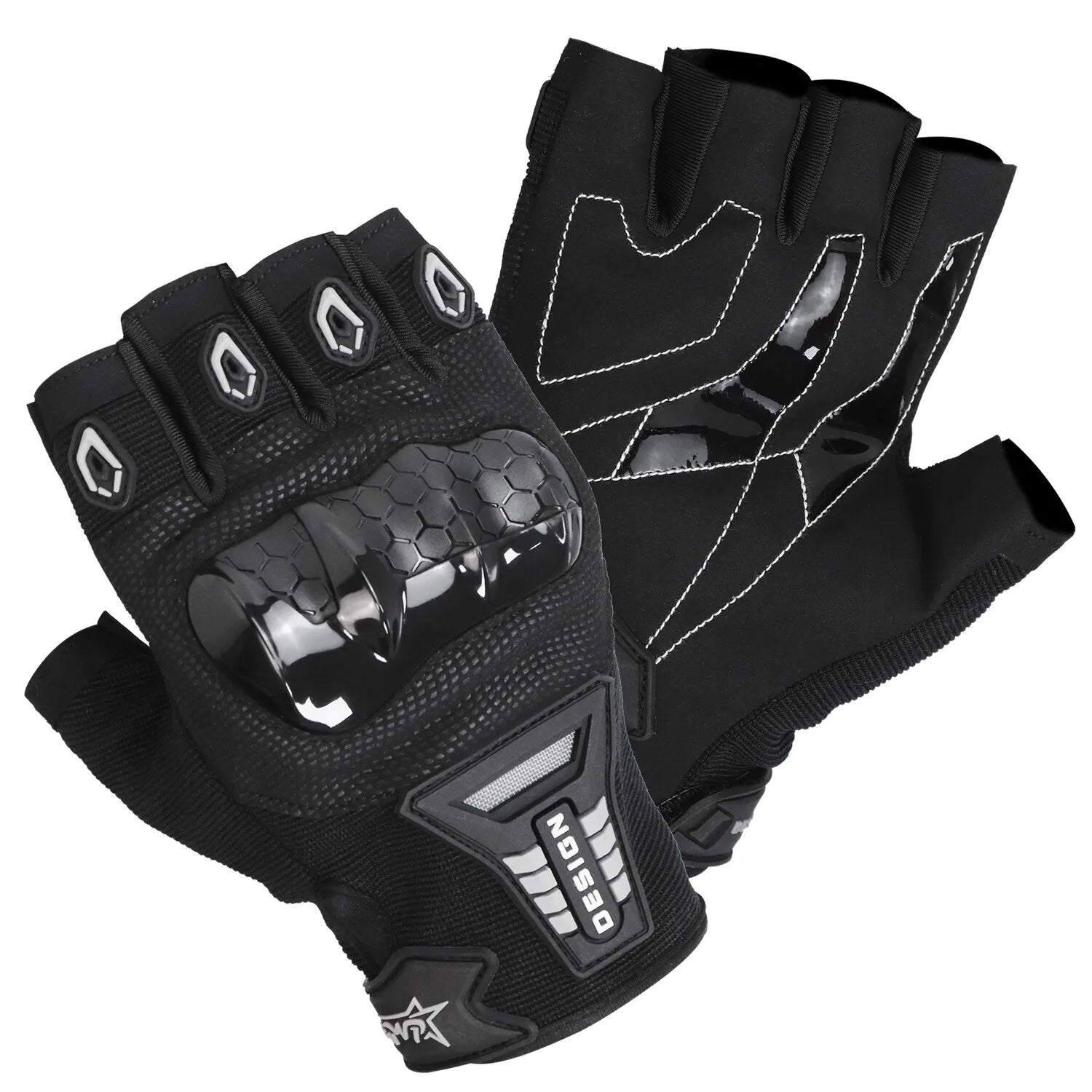 Fingerless Motorcycle Biker Gloves - MadV Designs