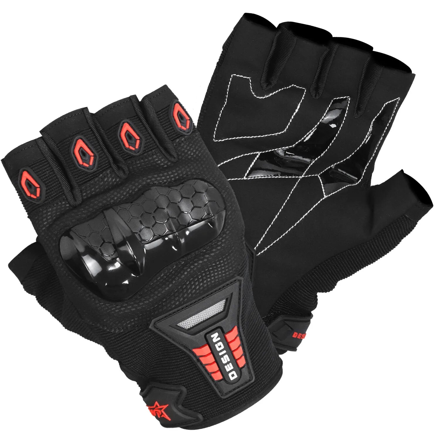 Fingerless Motorcycle Biker Gloves - MadV Designs