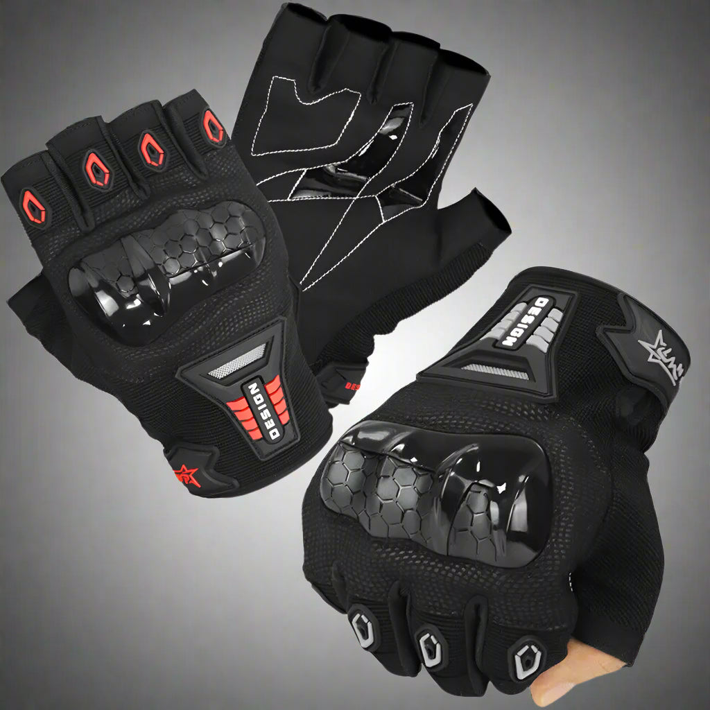 Fingerless Motorcycle Biker Gloves - MadV Designs