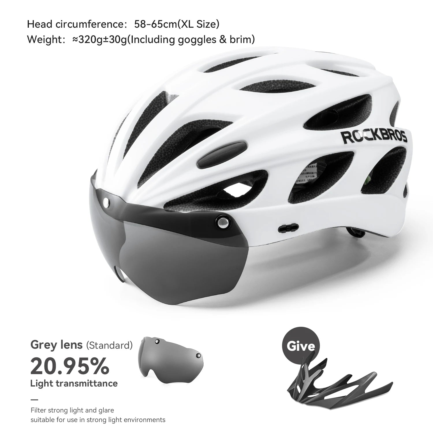 ROCKBROS Cycling Helmet Lightweight Integrated Helmet Head Protection Safety Helmet With Goggles Men Women MTB Road Bike Helmet - MadV Designs