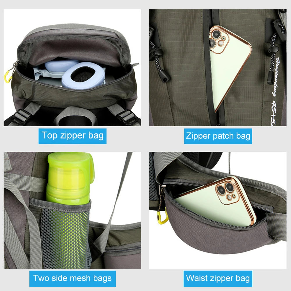 50L Lightweight Water-Resistant Hiking Backpack - MadV Designs