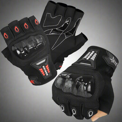 Fingerless Motorcycle Biker Gloves - MadV Designs