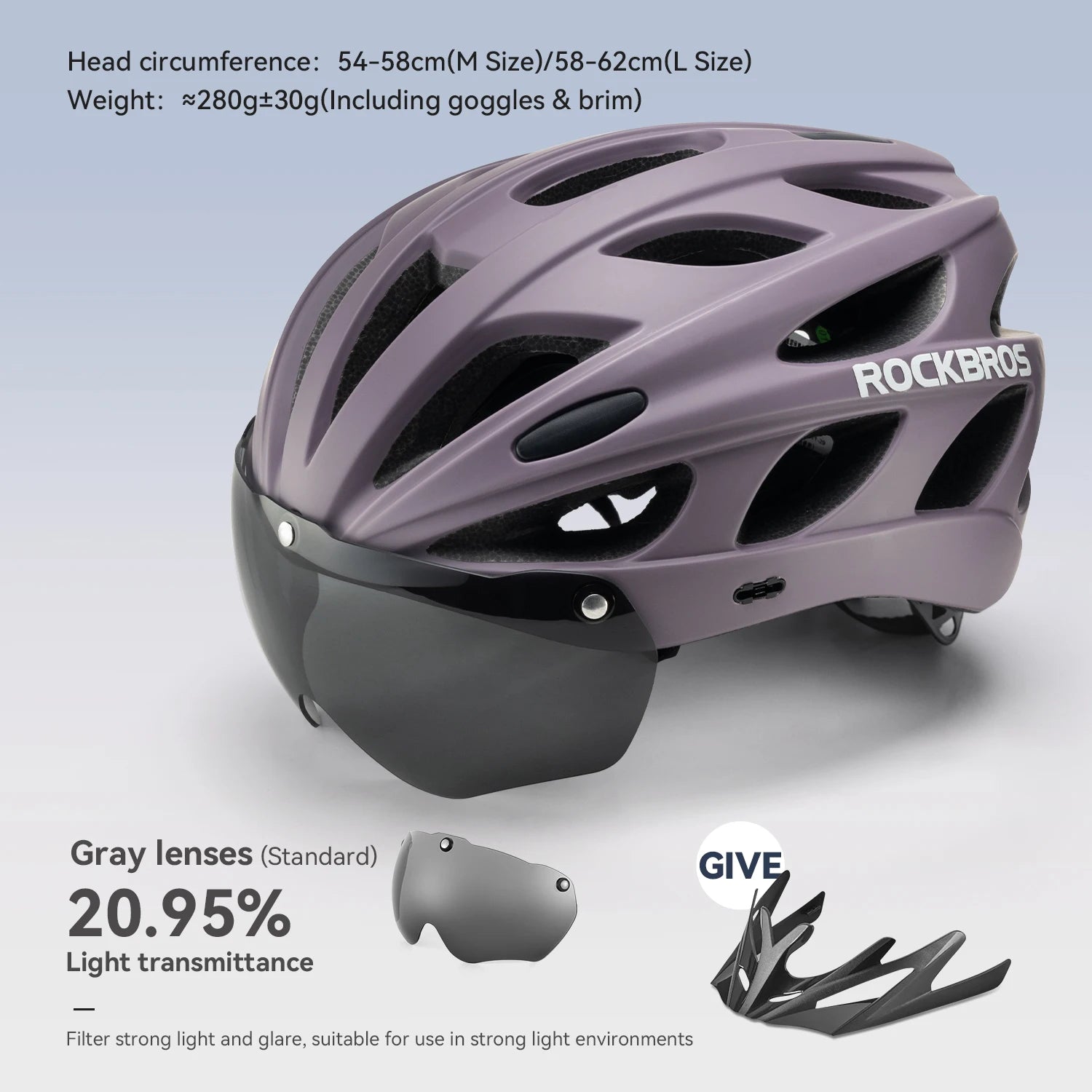 ROCKBROS Cycling Helmet Lightweight Integrated Helmet Head Protection Safety Helmet With Goggles Men Women MTB Road Bike Helmet - MadV Designs